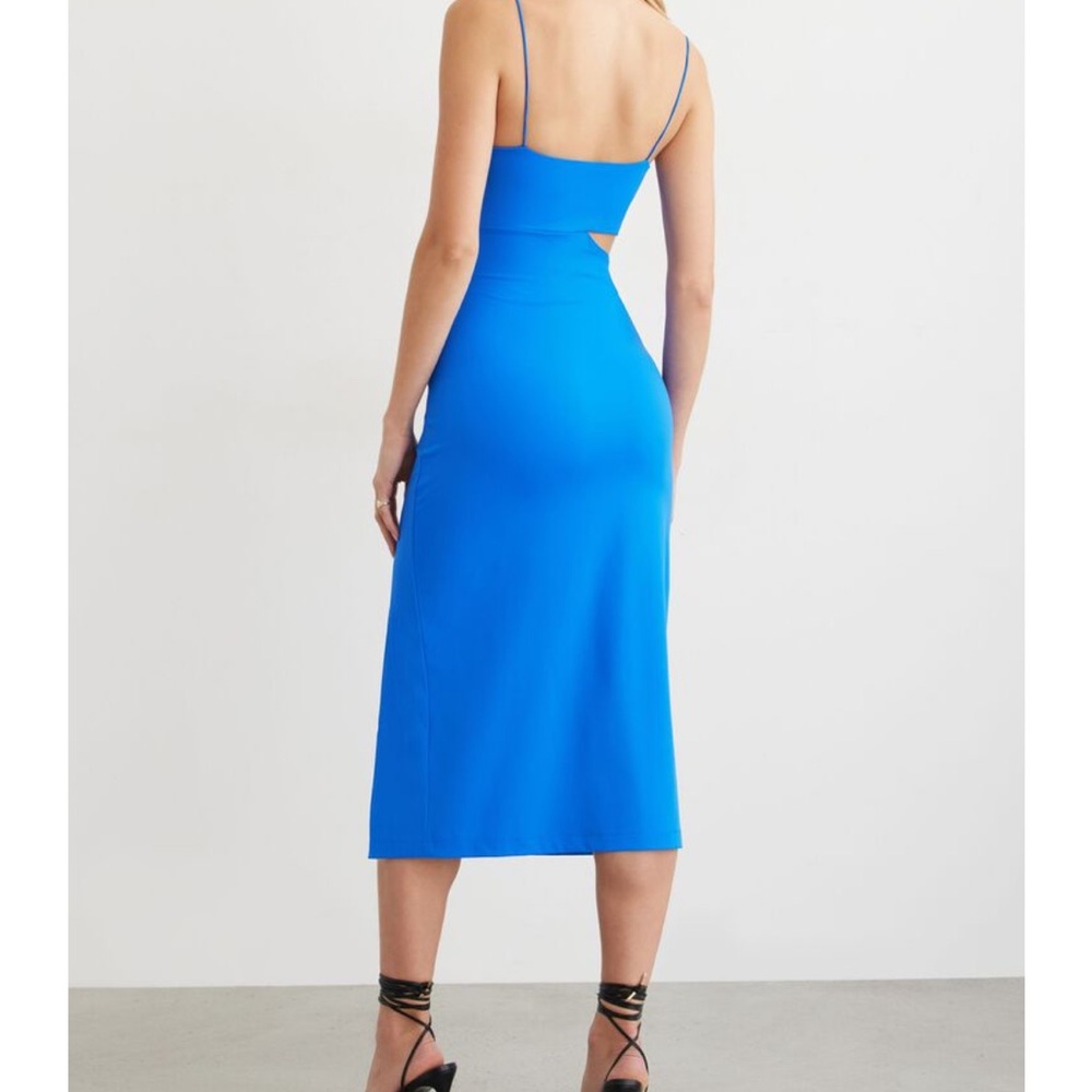 Dynamite Vibrant Blue Midi Dress with Slit - Picture 3 of 6